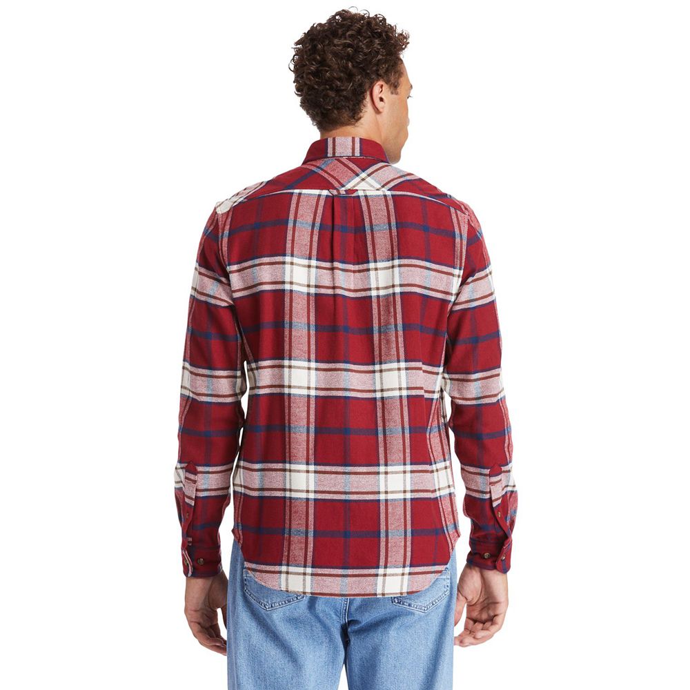 Camasi Timberland Barbati Rosii/Albi - Back River Heavy Flannel Check - Romania - JNMYEL765